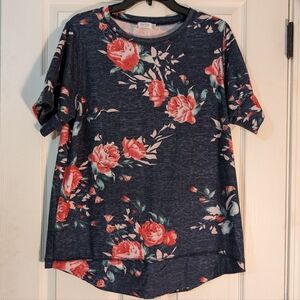 OURS  Brand Floral Short Sleeve Top Size L